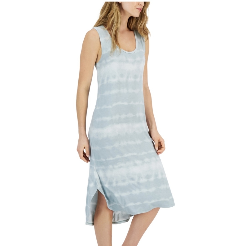 Alfani Sleeveless Chemise Nightgown Dress NEW Coverup Womens Small Green Tie Dye